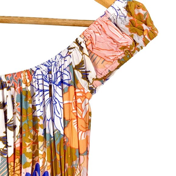 Anthro Abel The Label Pastel Romance Floral Tiered Peasant Maxi Dress Size M - Picture 4 of 11